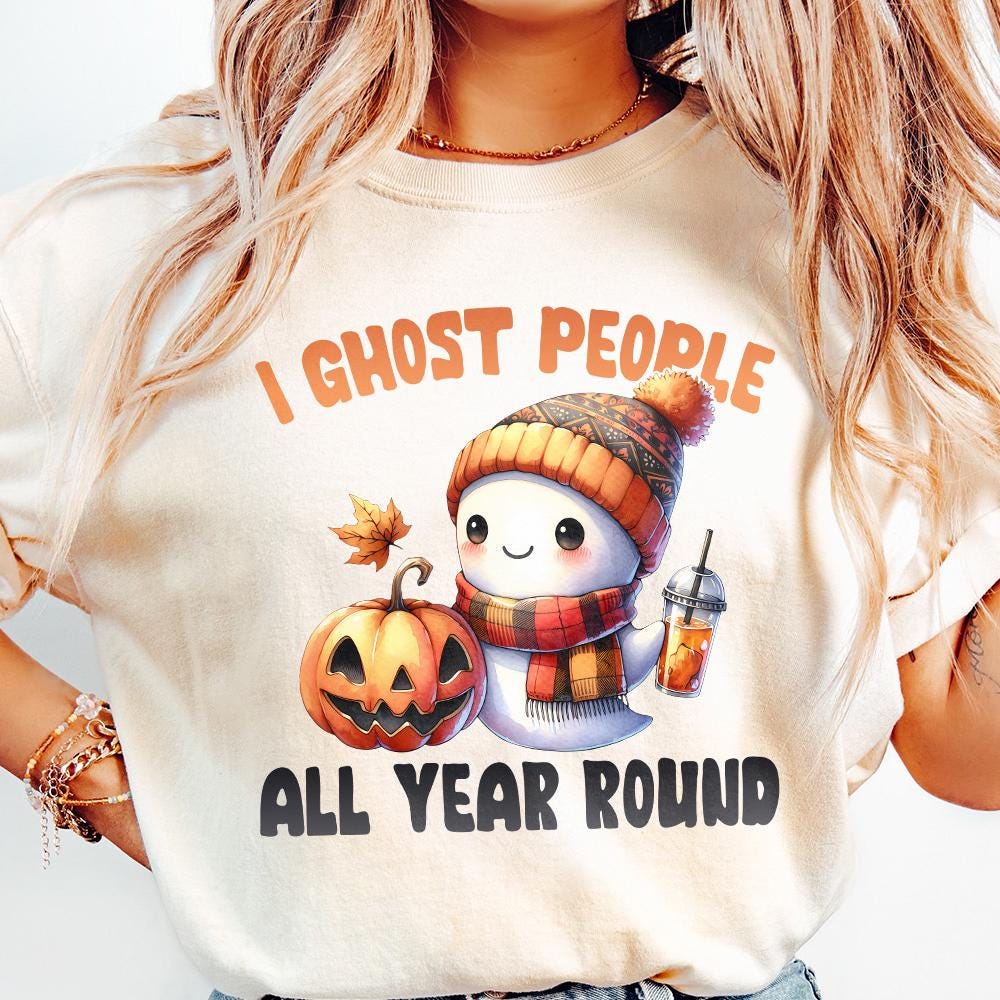 Retro Ghost I Halloween PNG, Ghost Coffee PNG - 300 DPI Design for T-Shirt