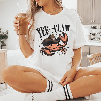 Yee Claw Crab png, Funny Cowboy Crab - 300 DPI Design for T-Shirt