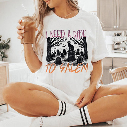 I Need a Ride to Salem Png, Halloween Cat Png - 300 DPI Design for T-Shirt