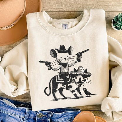 Mouse Cowboy, Cat png - 300 DPI Design for T-Shirt