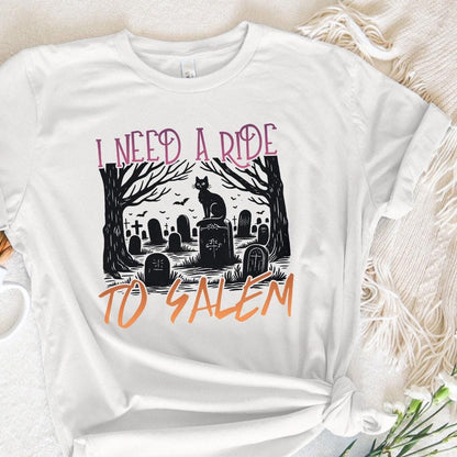 I Need a Ride to Salem Png, Halloween Cat Png - 300 DPI Design for T-Shirt