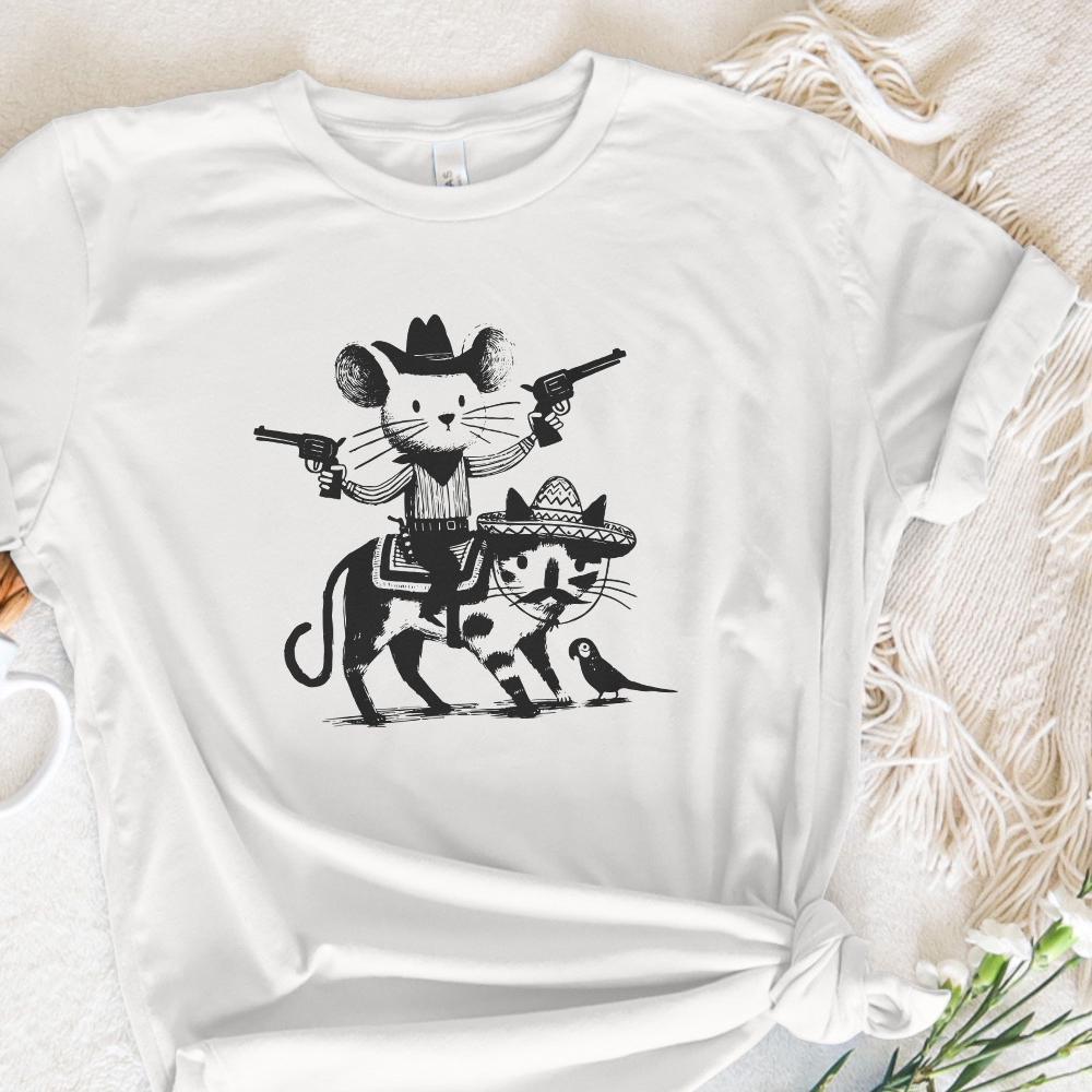 Mouse Cowboy, Cat png - 300 DPI Design for T-Shirt