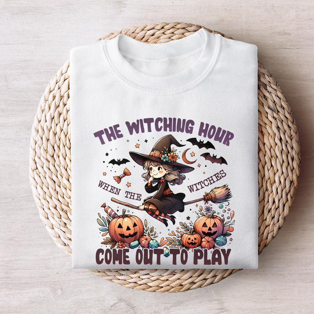 The Witch Hour, Retro Halloween Png - 300 DPI Design for T-Shirt