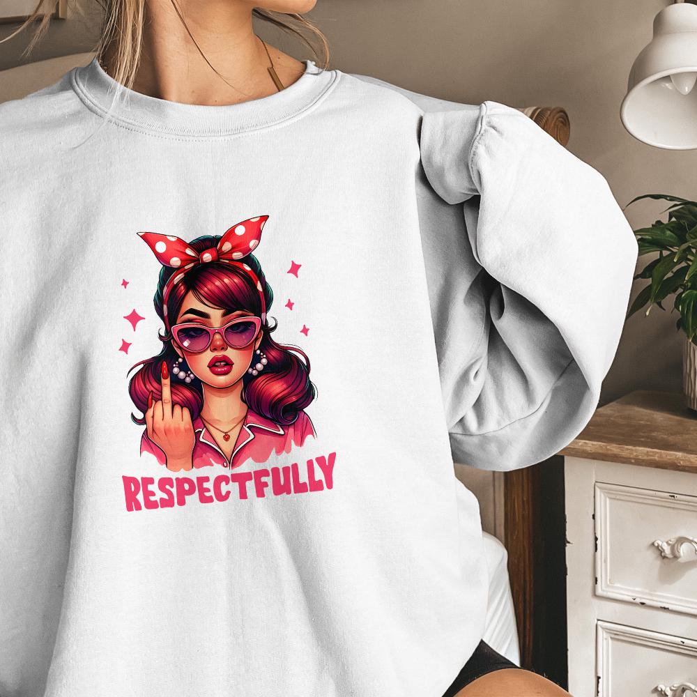 Respectfully PNG, Middle Finger PNG - 300 DPI Design for T-Shirt