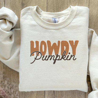 Howdy Pumpkin Western Fall PNG, Retro Halloween png - 300 DPI Design for