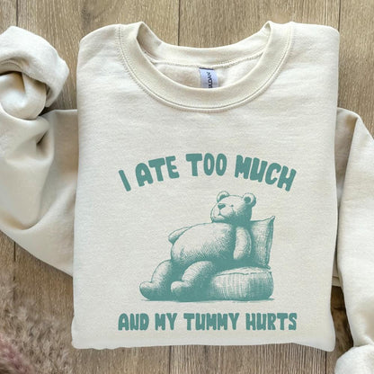 I Ate Too Much PNG, Teddy Bear T-Shirt Design - 300 DPI Design for T-Shirt