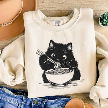 Cute Cat Png, Japanese Noodle Png - 300 DPI Design for T-Shirt