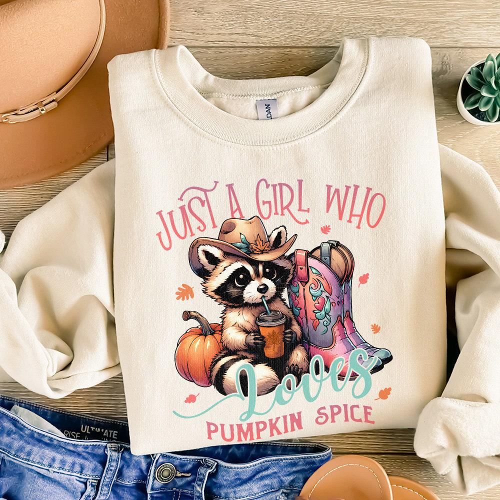 Just a Girl who Loves Pumpkin Spice PNG, Fall Themed Png - 300 DPI Design