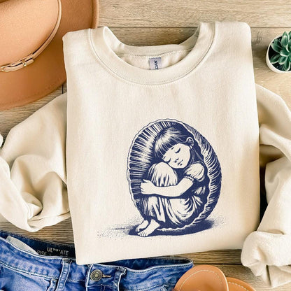 Sleepy Child Png, Cocoon Png - 300 DPI Design for T-Shirt