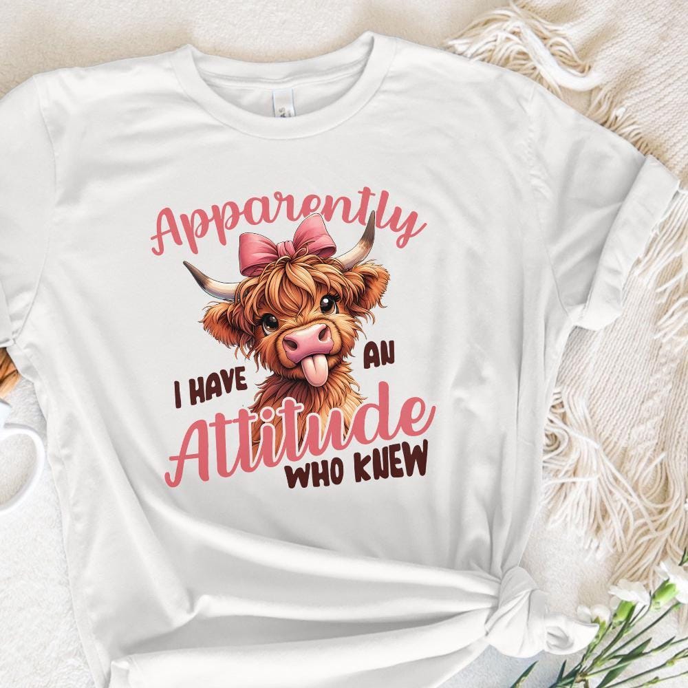 Highland Cow Png Sublimation Printable, Funny Cows Png - 300 DPI Design