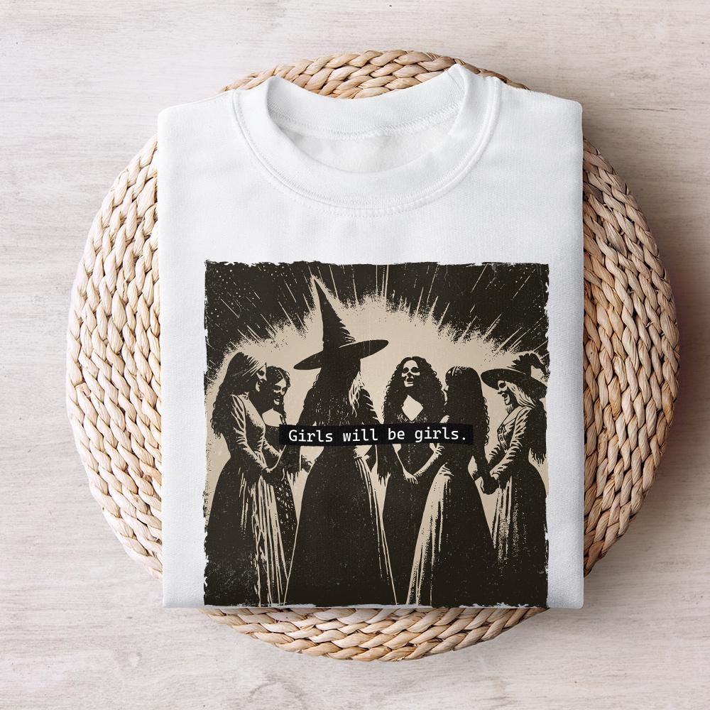 Halloween Witch PNG, Girls will be Girls PNG - 300 DPI Design for T-Shirt