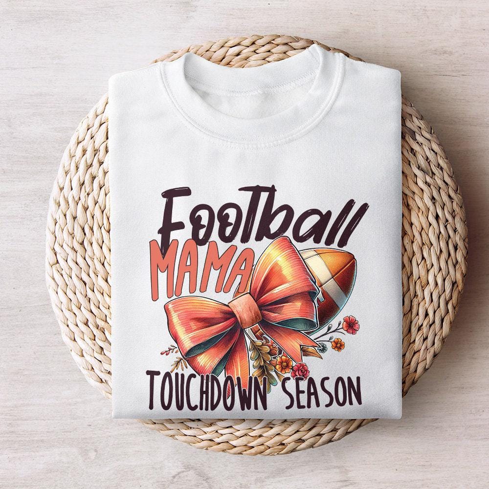 Football Mama Png, Football Bow Png - 300 DPI Design for T-Shirt