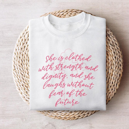 Proverbs 31 PNG, She is Clothed PNG - 300 DPI Design for T-Shirt