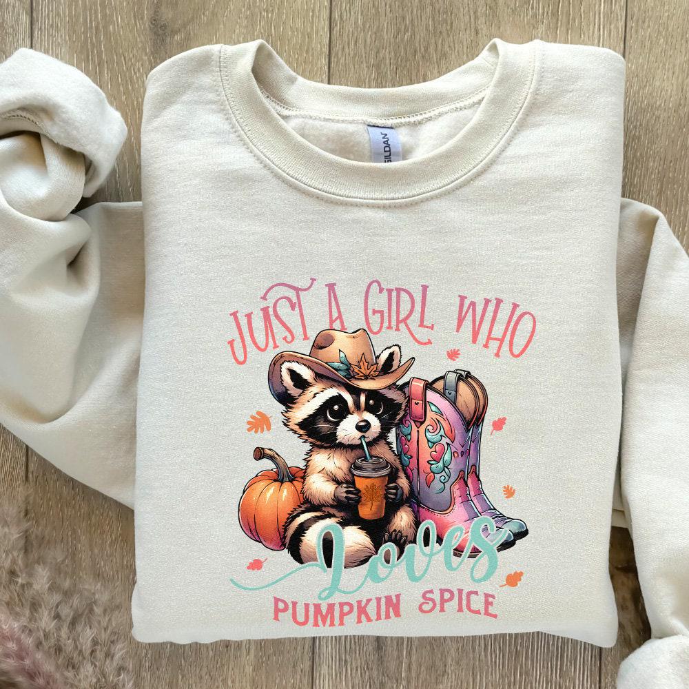 Just a Girl who Loves Pumpkin Spice PNG, Fall Themed Png - 300 DPI Design