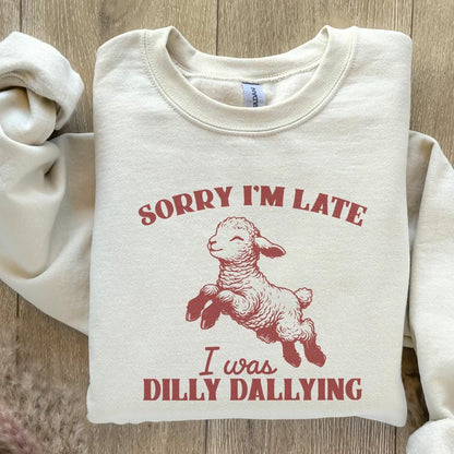 Sorry I'm Late I Was Dilly Dallying PNG, Vintage Animal Sayings - 300 DPI