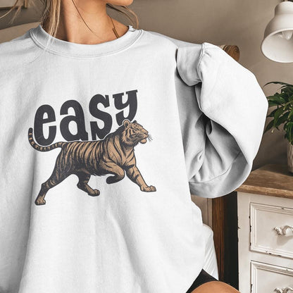 Easy Tiger PNG Retro Illustration, Vintage Graphic Tee - 300 DPI Design