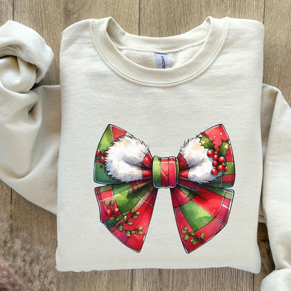 Christmas Girly png, Coquette Bow png - 300 DPI Design for T-Shirt