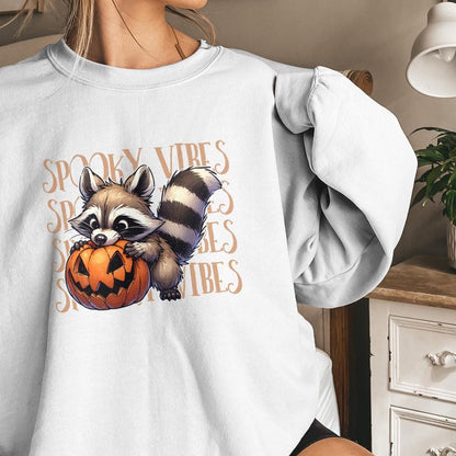 Raccoon Spooky Vibes PNG, Halloween png - 300 DPI Design for T-Shirt
