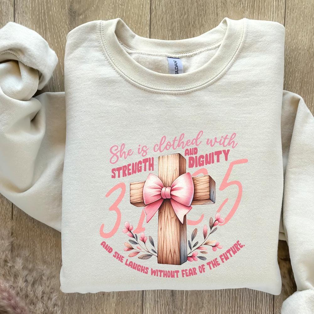 She is Clothed PNG, Proverbs 31 PNG - 300 DPI Design for T-Shirt