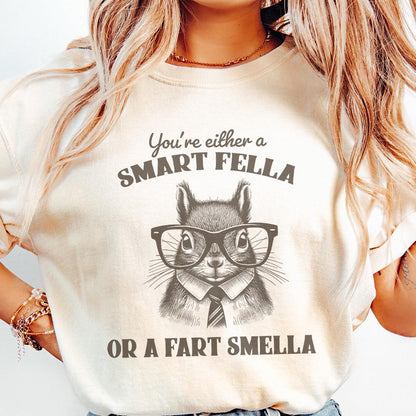 Smart Fella or Fart Smella PNG, Squirrel T-Shirt Design - 300 DPI Design