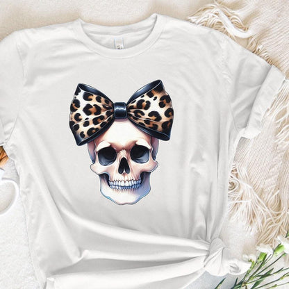 Retro Halloween Skull Coquette Bow Png, Spooky Shirt - 300 DPI Design for