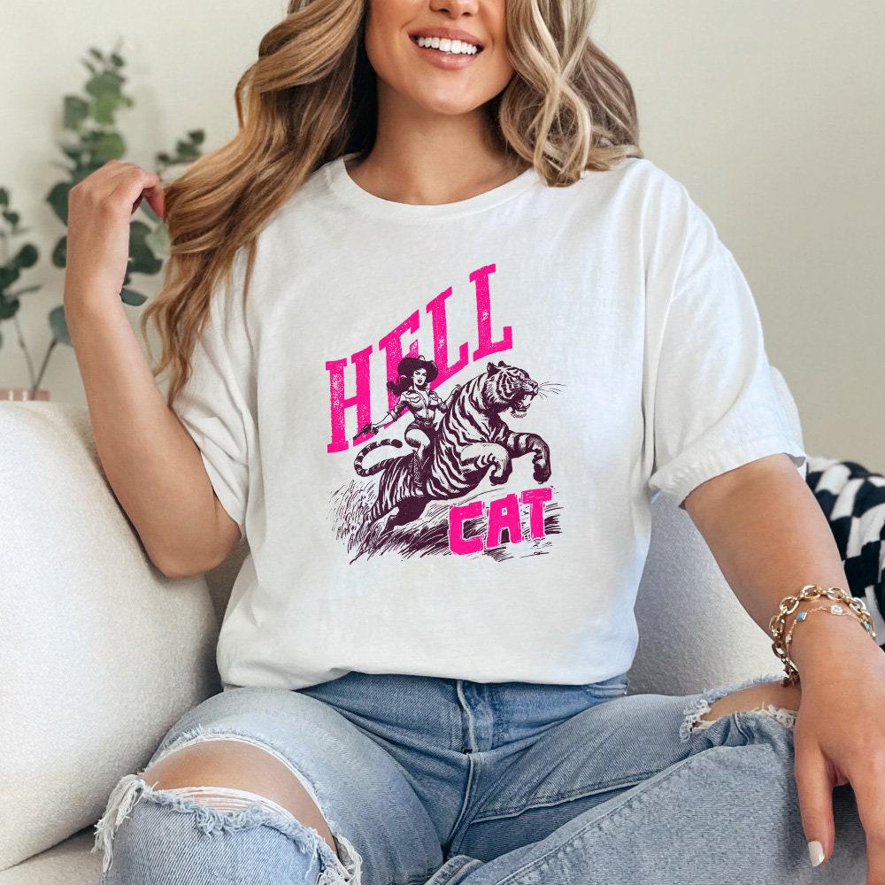 Hell Cat PNG, Cowgirl Tiger png - 300 DPI Design for T-Shirt