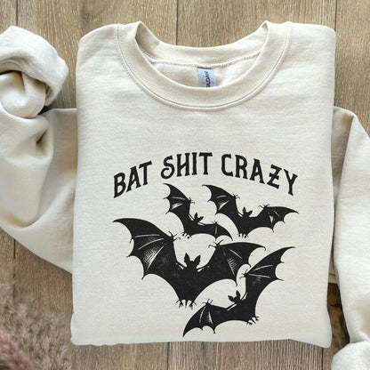 Halloween Bat Shit Crazy Gothic Coquette Bow Png, Retro Halloween Png -