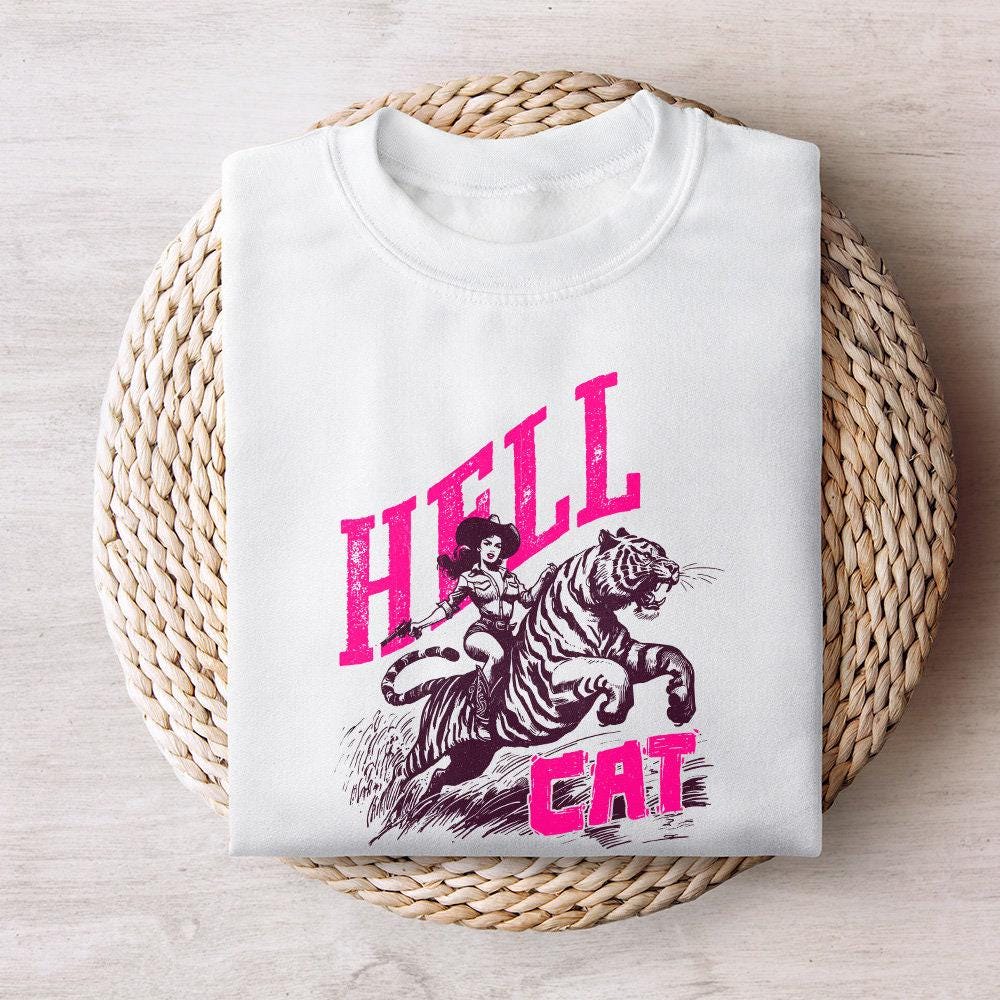Hell Cat PNG, Cowgirl Tiger png - 300 DPI Design for T-Shirt