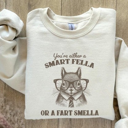 Smart Fella or Fart Smella PNG, Squirrel T-Shirt Design - 300 DPI Design