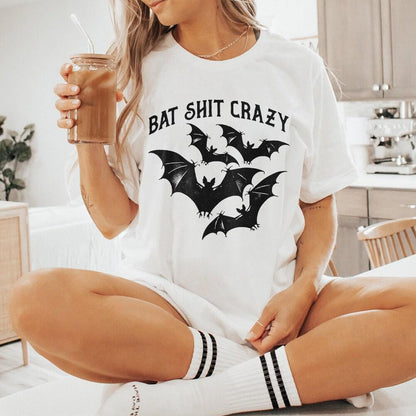 Halloween Bat Shit Crazy Gothic Coquette Bow Png, Retro Halloween Png -