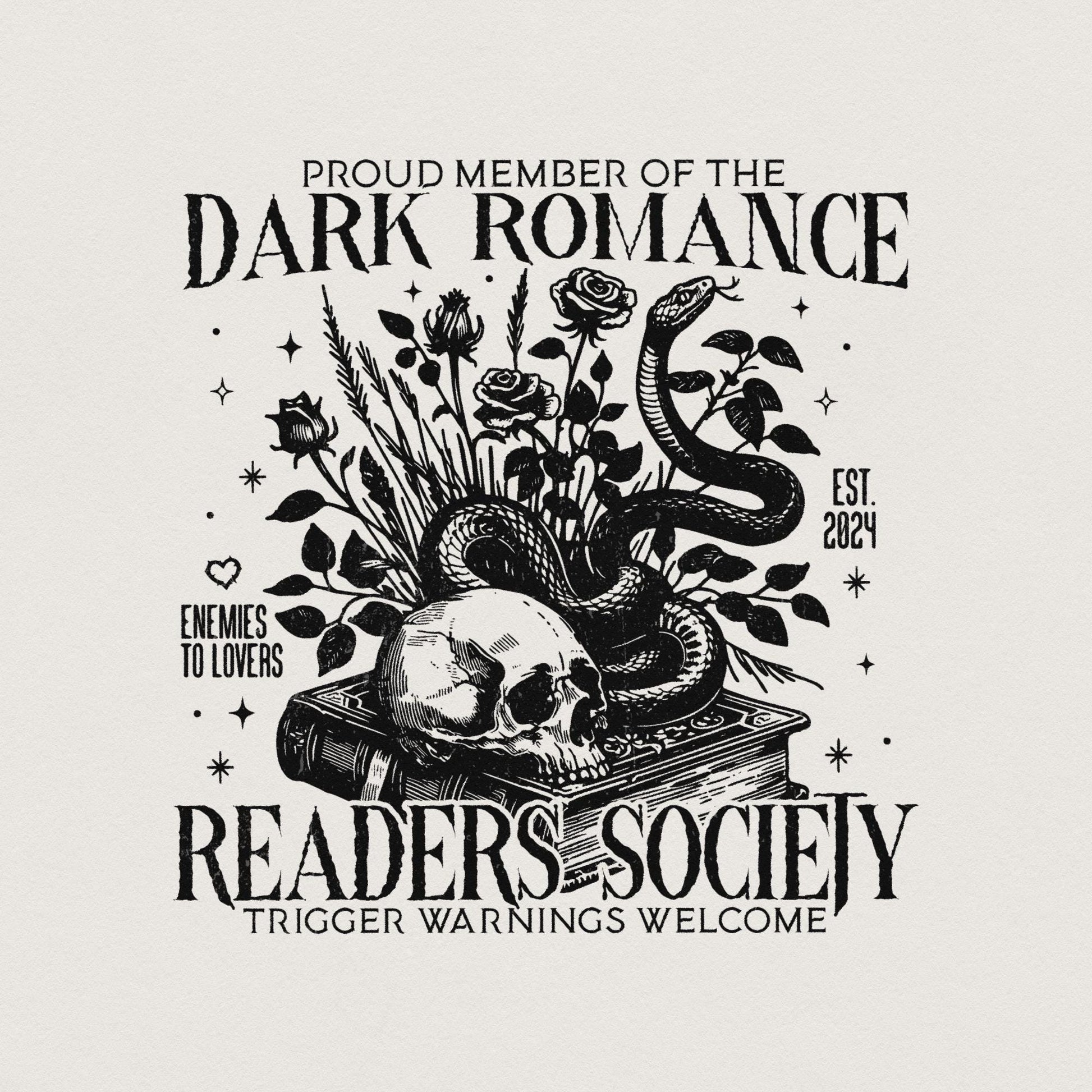 Dark Romance Readers Society PNG, Book Lover - 300 DPI Design for T-Shirt