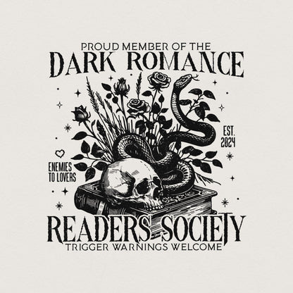 Dark Romance Readers Society PNG, Book Lover - 300 DPI Design for T-Shirt