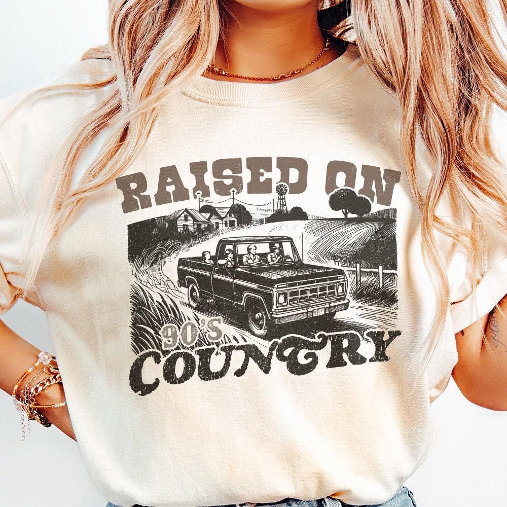 Raised on 90's Country PNG, Download - 300 DPI Design for T-Shirt