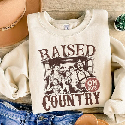 Raised on 90's Country PNG, Digital Download - 300 DPI Design for T-Shirt