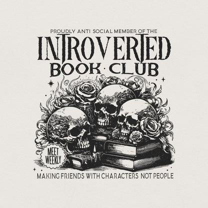 Introverted Book Lover Png, Antisocial Book Club Digital Download - 300