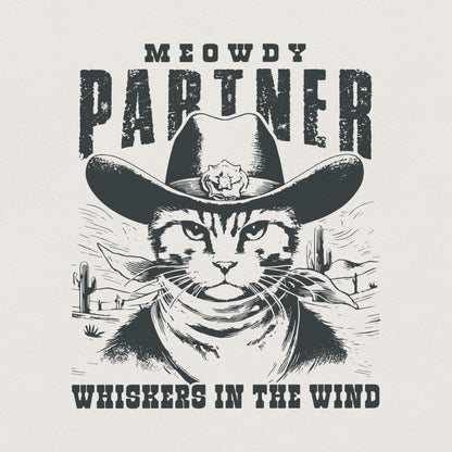 Meowdy Partner Western Cat PNG, Funny Cat Png - 300 DPI Design for T-Shirt
