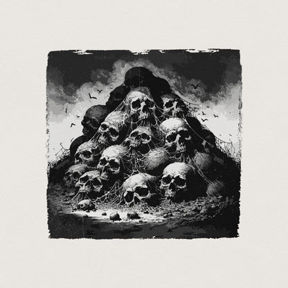 Gothic Skull Mountain PNG, Dark Aesthetic Digital Art - 300 DPI Design