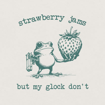 Strawberry Jams but My Glock Don't Funny PNG Meme, Digital Download - 300