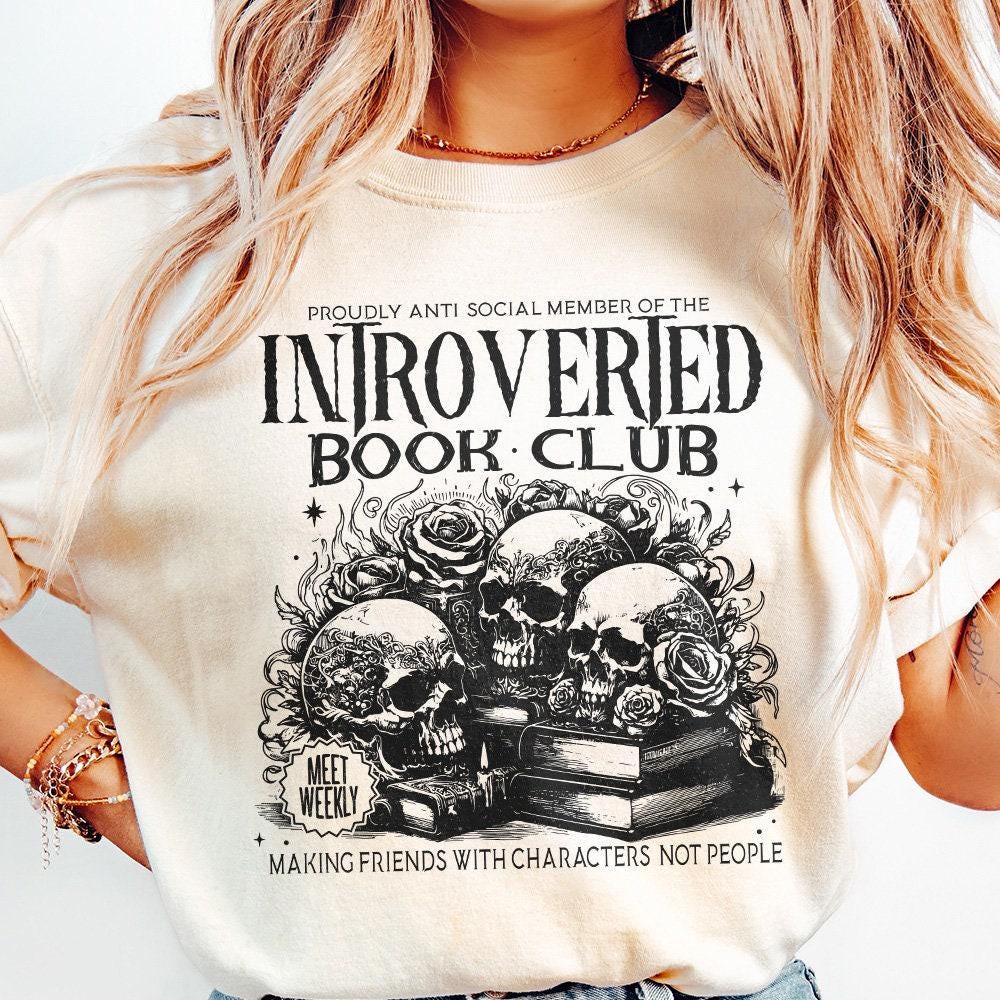 Introverted Book Lover Png, Antisocial Book Club Digital Download - 300
