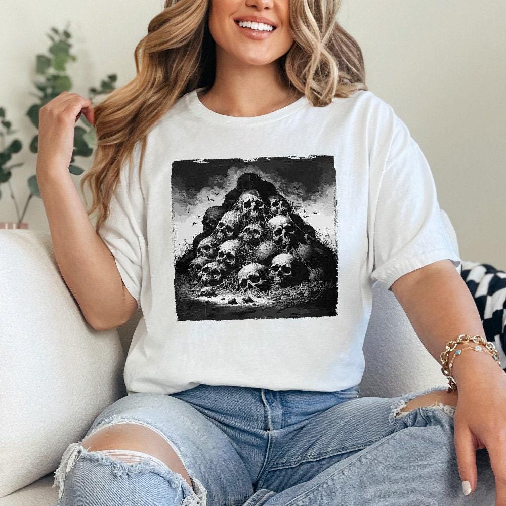 Gothic Skull Mountain PNG, Dark Aesthetic Digital Art - 300 DPI Design