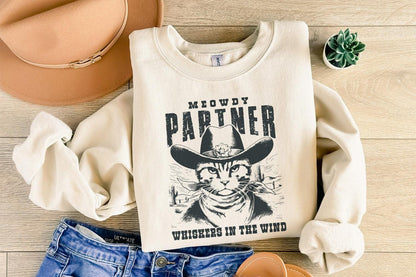 Meowdy Partner Western Cat PNG, Funny Cat Png - 300 DPI Design for T-Shirt