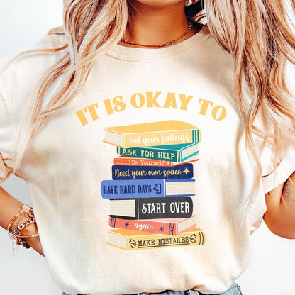 It is Okay to Feel Your Feelings PNG, Book Mental Health - 300 DPI Design