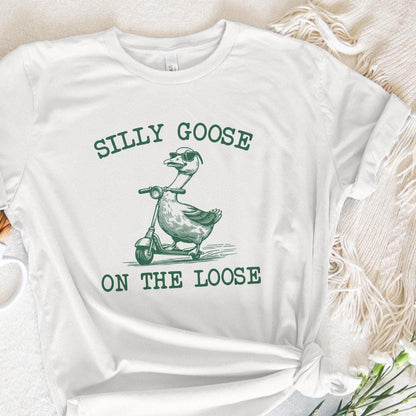 Silly Goose on the Loose PNG, Vintage Goose - 300 DPI Design for T-Shirt