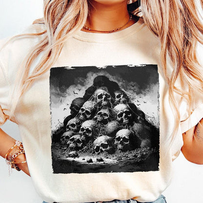 Gothic Skull Mountain PNG, Dark Aesthetic Digital Art - 300 DPI Design