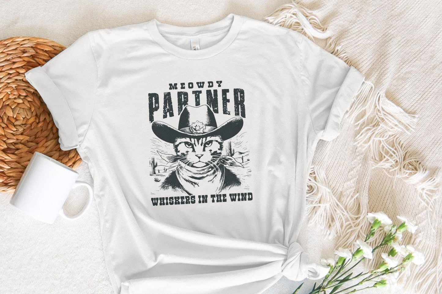 Meowdy Partner Western Cat PNG, Funny Cat Png - 300 DPI Design for T-Shirt