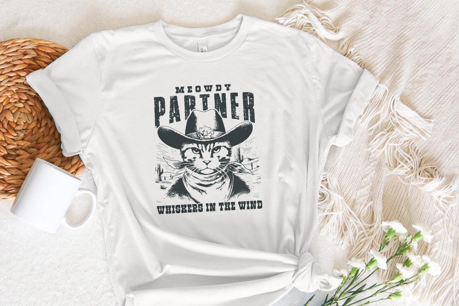 Meowdy Partner Western Cat PNG, Funny Cat Png - 300 DPI Design for T-Shirt