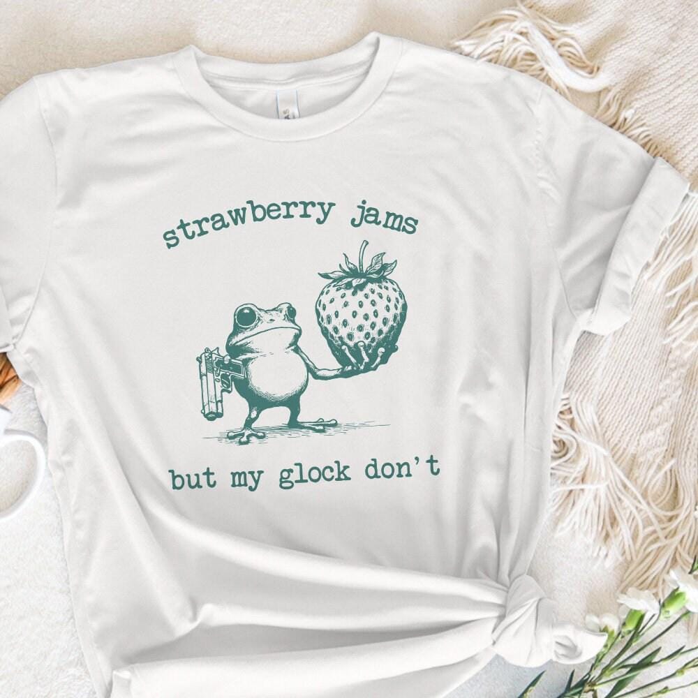 Strawberry Jams but My Glock Don't Funny PNG Meme, Digital Download - 300