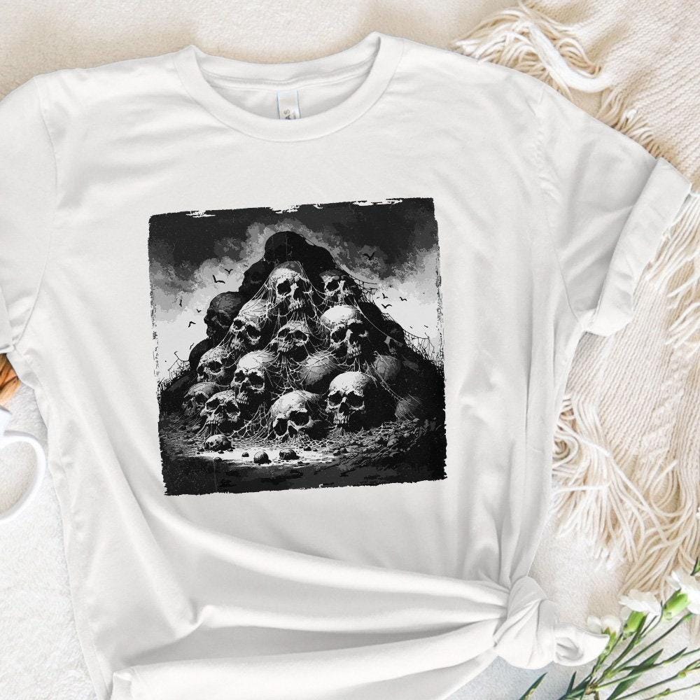 Gothic Skull Mountain PNG, Dark Aesthetic Digital Art - 300 DPI Design