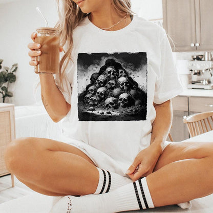 Gothic Skull Mountain PNG, Dark Aesthetic Digital Art - 300 DPI Design