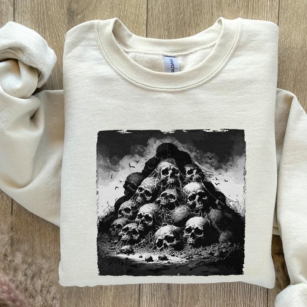 Gothic Skull Mountain PNG, Dark Aesthetic Digital Art - 300 DPI Design